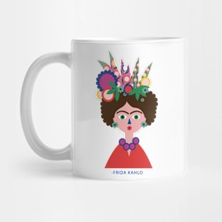 Frida kahlo portrait funny colorful flowers cactus pattern Mug